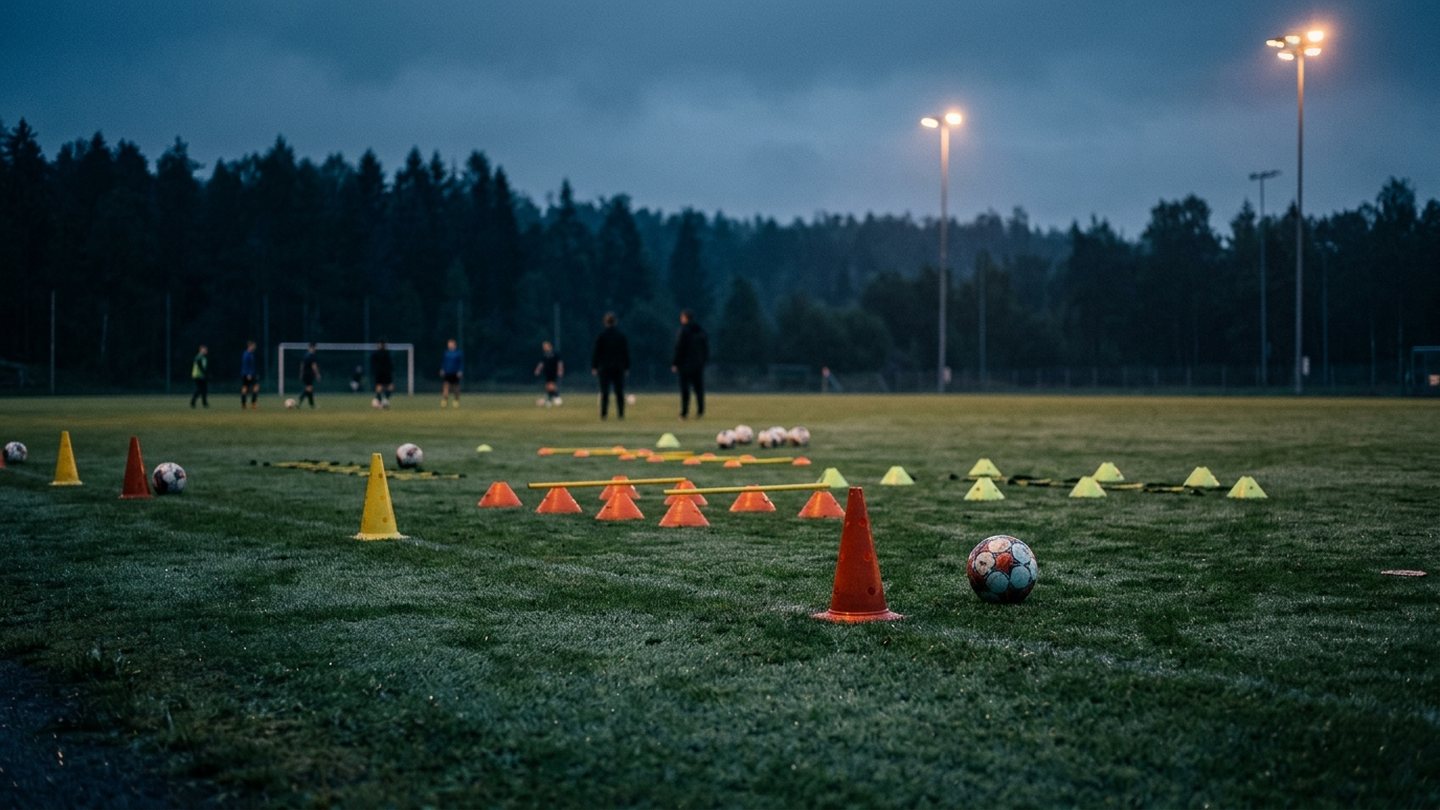 Illustrasjon til artikkelen Oppvarmingsøvelser for fotball – med og uten ball